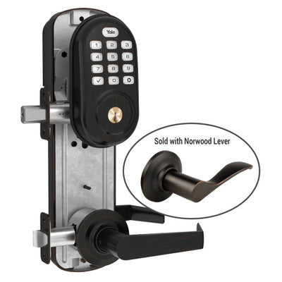 Yale Z-Wave Assure Interconnected Lockset with Push Button Deadbolt, Norwood Lever, Right Handed, Oil-Rubbed Bronze