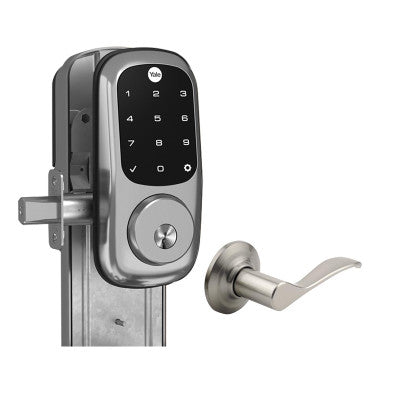 Yale Touchscreen Deadbolt Assure Lock® Interconnect with Z-Wave Plus and Norwood Lever, Right-Handed, Satin Nickel