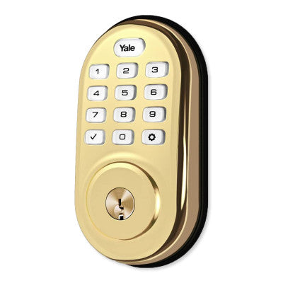 Yale Push-Button Deadbolt Assure Lock®, Standalone (No Smart Module), Lifetime Brass