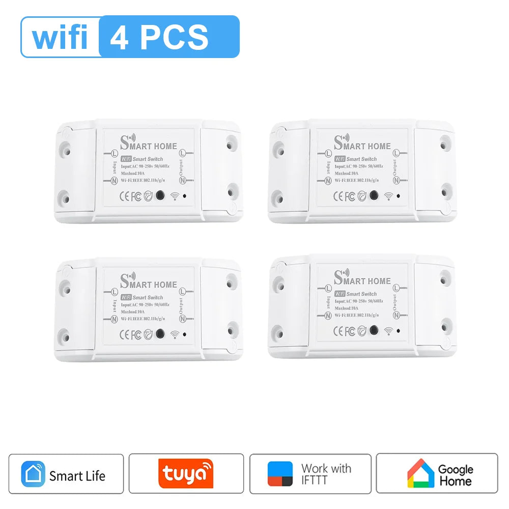 Smart Home Automation Tuya Wifi Zigbee Switch 10A Remote Control Relay Smart Life for Alexa Google Home Assistant Yandex Ewelink