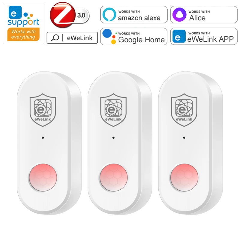 Ewelink Zigbee Human Motion Detector PIR Infrared Sensor Smart Home Security Alarm APP Remote Control Works with Zigbee Gateway