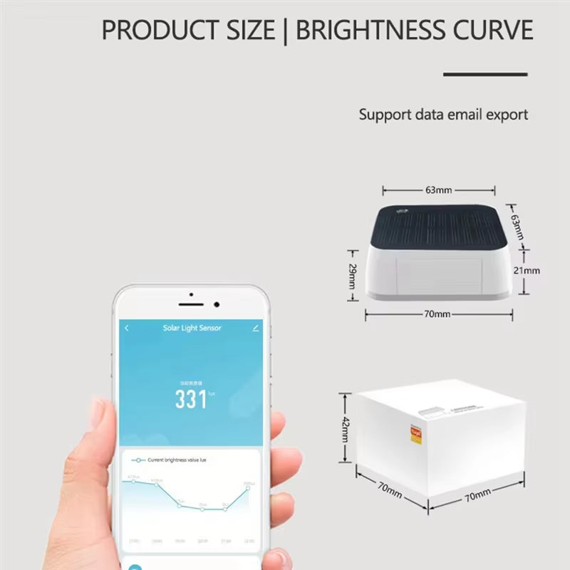 Btlife-Tuya IP65 Waterproof Solar Light Sensor with Zigbee Connectivity Outdoor Brightness Detector Real Time Luminance Monitori