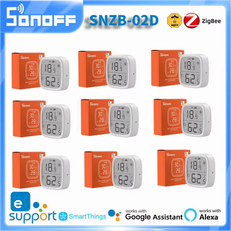 SNZB 02D Zigbee Temperature Humidity Sensor SNZB-02D with LCD Screen for Ewelink Zbbridge Pro Alexa Google Home Assistant