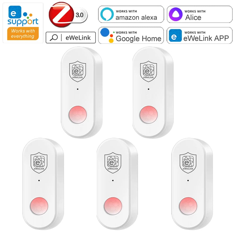 Ewelink Zigbee Human Motion Detector PIR Infrared Sensor Smart Home Security Alarm APP Remote Control Works with Zigbee Gateway
