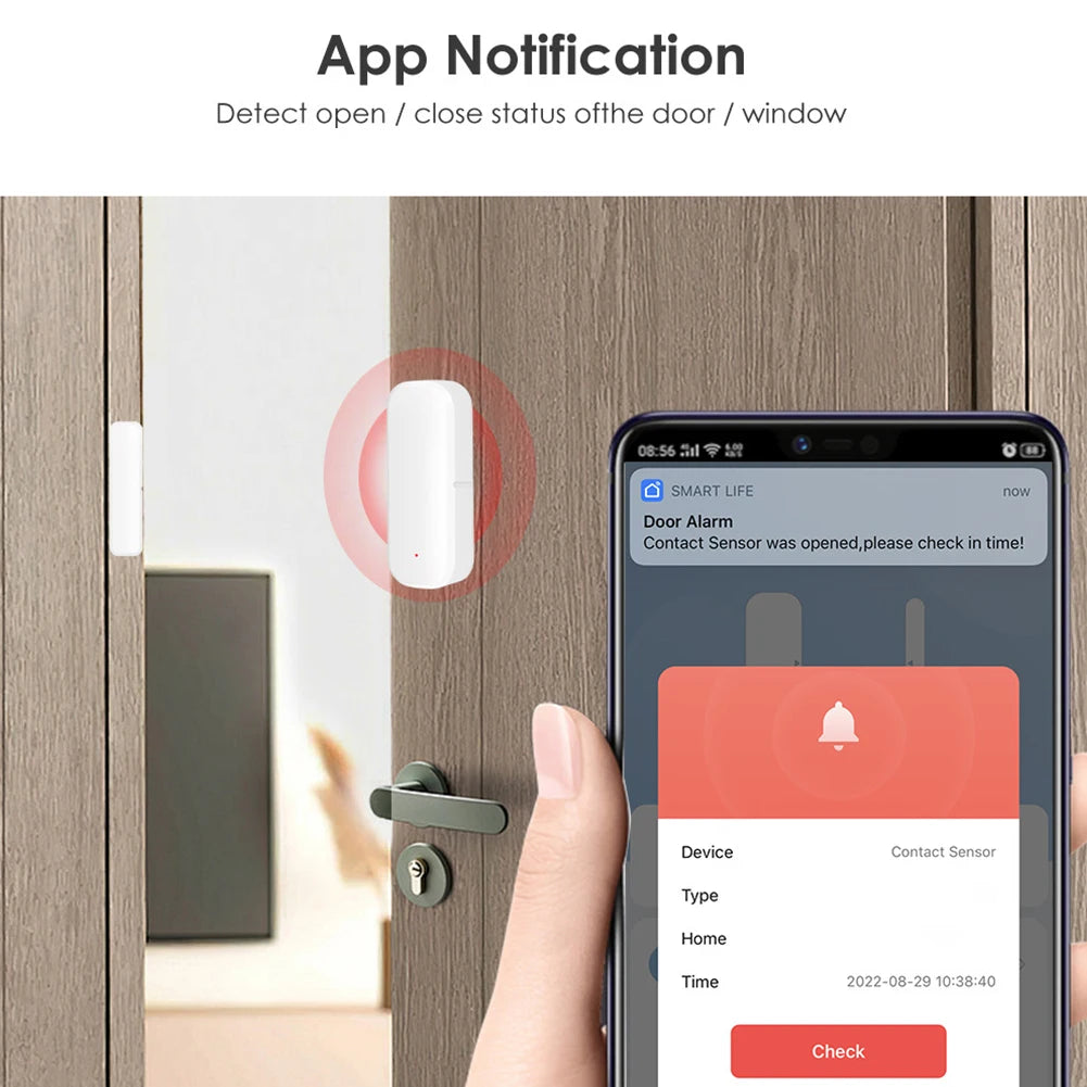 Zigbee Smart Door Open/Closed Detector Support for Google Home/Alexa Tuya Window Door Sensor Detector Works with Smart Life