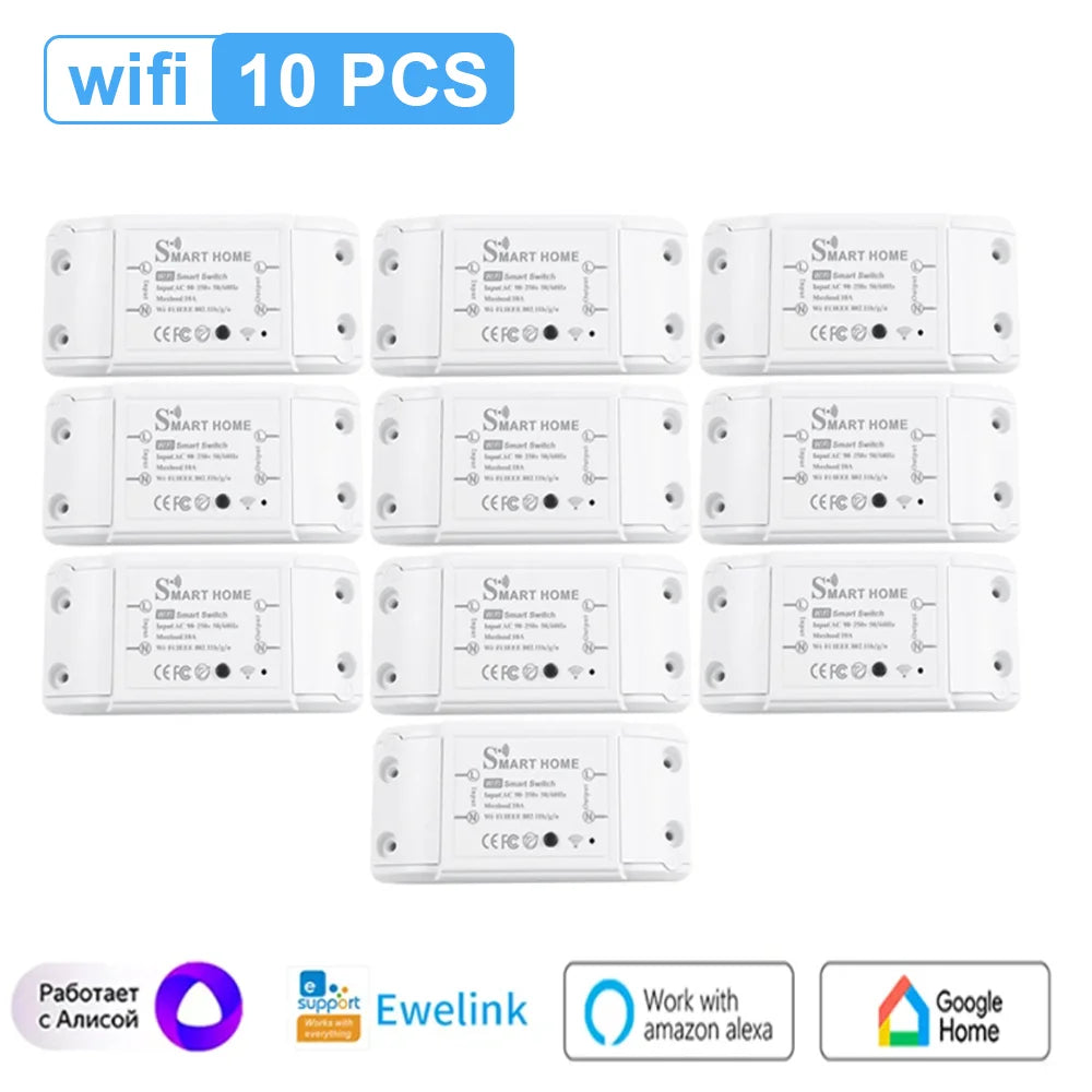 Smart Home Automation Tuya Wifi Zigbee Switch 10A Remote Control Relay Smart Life for Alexa Google Home Assistant Yandex Ewelink