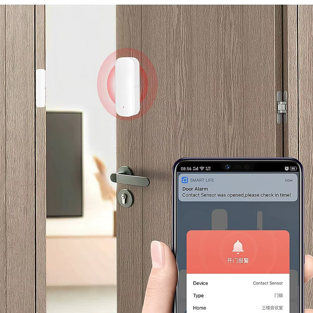Tuya Zigbee3.0 Smart Window Door Gate Sensor Detector Smart Home Security Alarm System Smart Life Tuya App Remote Control