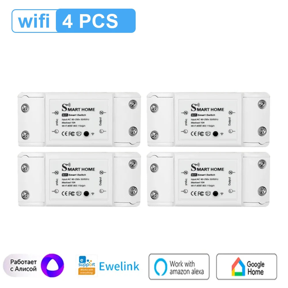 Smart Home Automation Tuya Wifi Zigbee Switch 10A Remote Control Relay Smart Life for Alexa Google Home Assistant Yandex Ewelink