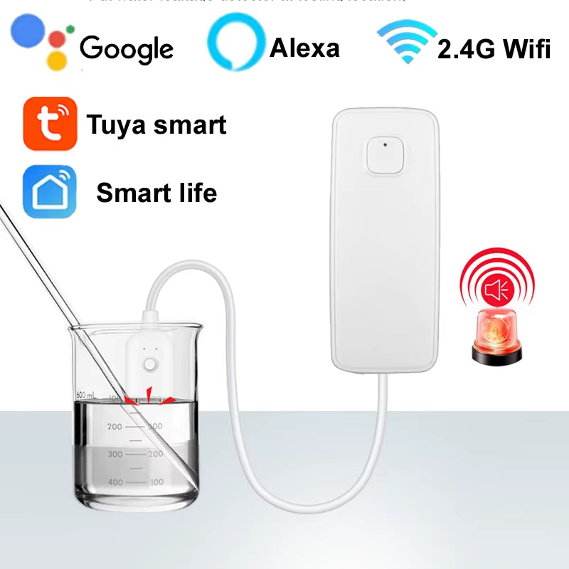 Tuya Water Leakage Alarm Detector Home Alarm Zigbee or WIFI Water Leak Sensor Water Overflow Protection System Smart Life APP