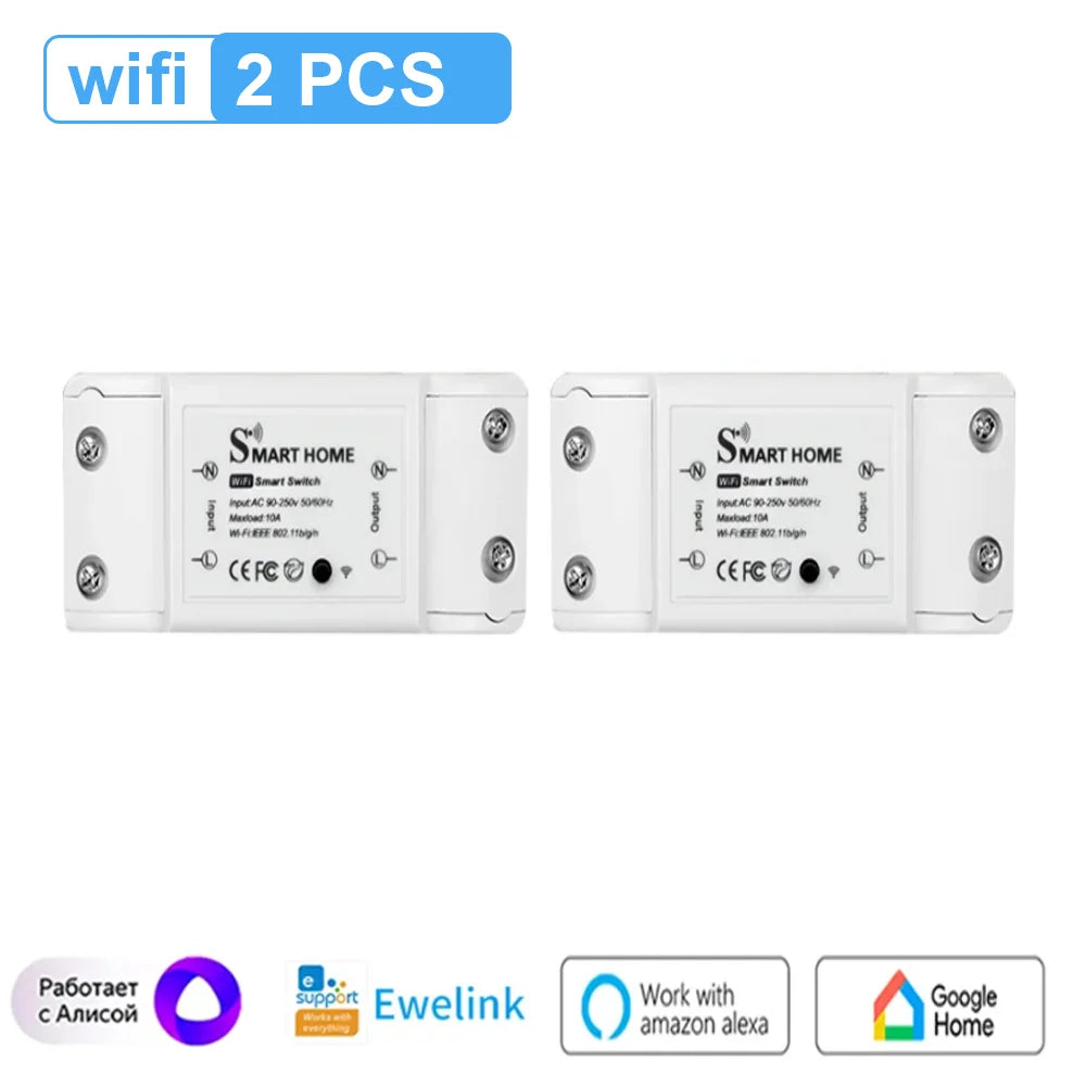 Smart Home Automation Tuya Wifi Zigbee Switch 10A Remote Control Relay Smart Life for Alexa Google Home Assistant Yandex Ewelink