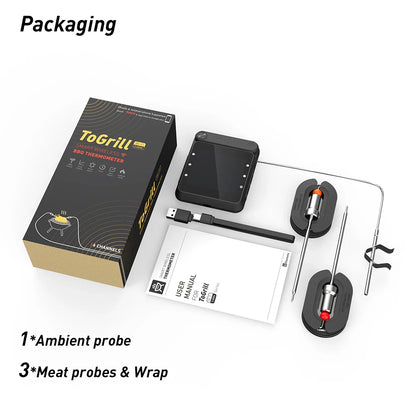 Smart Rechargeable Digital Wifi Wireless Remote Meat Barbecue BBQ Thermometer For Oven Grilling Smoker With Magnet