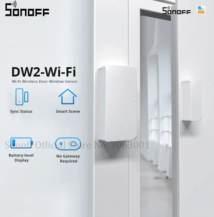SONOFF DW2 Wifi Wireless Door Window Sensor Open / Closed Detectors e-WeLink APP Alert Notification Smart Home Security Alarm