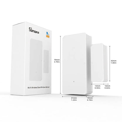 SONOFF DW2 Wifi Wireless Door Window Sensor Open / Closed Detectors e-WeLink APP Alert Notification Smart Home Security Alarm