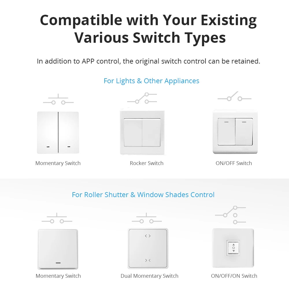 SONOFF DUALR3 Dual Relay Module Wifi DIY MINI Switch Two Way Power Metering 2 Gang/ Way Switch Timing Smart Home eWeLink APP