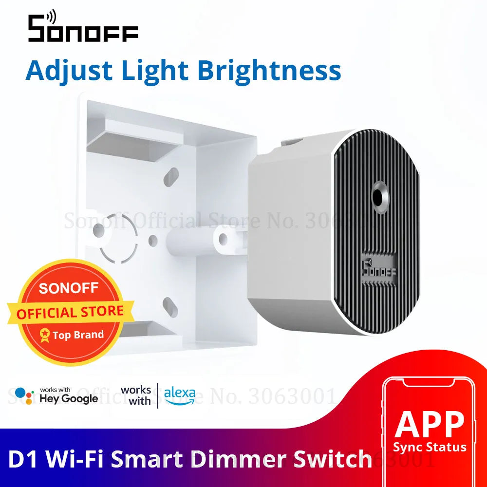 SONOFF D1 Wifi Smart Dimmer Switch DIY Smart Home Mini Switch Module Adjust Light Brightness APP/Voice/RM433 RF Remote Control