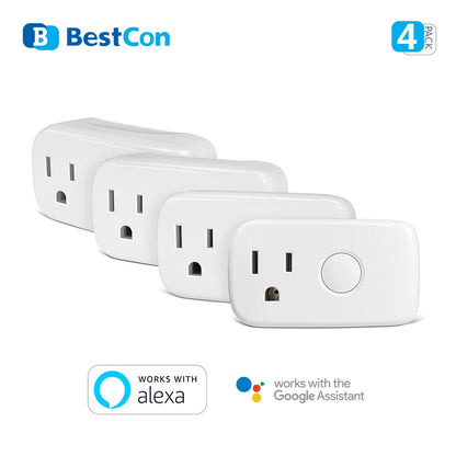 BroadLink BestCon SP4mini US 4PCS Wifi Smart Mini Plug Wi-Fi/3G/4G FastCon 15A Remote Control Timers via Alexa Voice Control