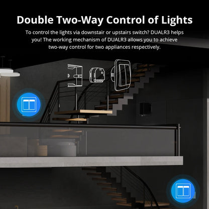 SONOFF DUALR3 Dual Relay Module Wifi DIY MINI Switch Two Way Power Metering 2 Gang/ Way Switch Timing Smart Home eWeLink APP