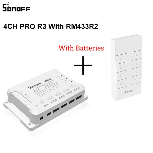 SONOFF 4CHPROR3 4 Gang Intelligent Wireless Switch RF Switch Module Breaker Wifi Smart Light Switch Works With RM433 Controller