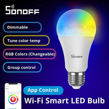 Wholesale SONOFF B05-BL-A60 Led Bulb Dimmer Wifi Smart Light Bulbs 220V-240V Remote Control Light Bulb Works With Alexa