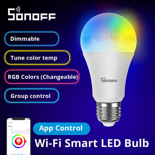 Wholesale SONOFF B05-BL-A60 Led Bulb Dimmer Wifi Smart Light Bulbs 220V-240V Remote Control Light Bulb Works With Alexa
