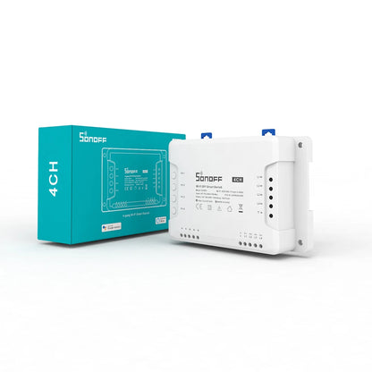 Sonoff 4CHR3 4 Gang Wifi Light Smart Switch, 4 Channels Electronic Switch IOS Android App Control, Works With Alexa Google Home