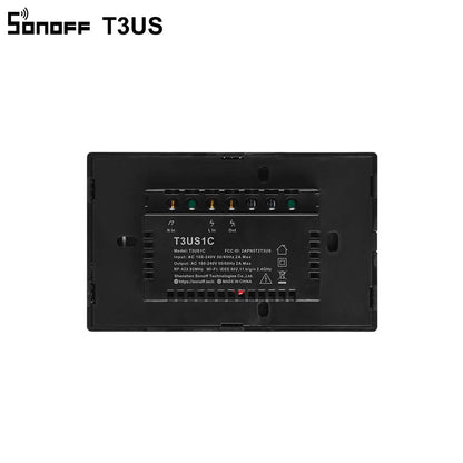 SONOFF T3 Smart Wifi Wall Light US Switch Black 120 Type With Border 1/2/3 Gang 433 RF/APP/Touch Control Works With Google Home