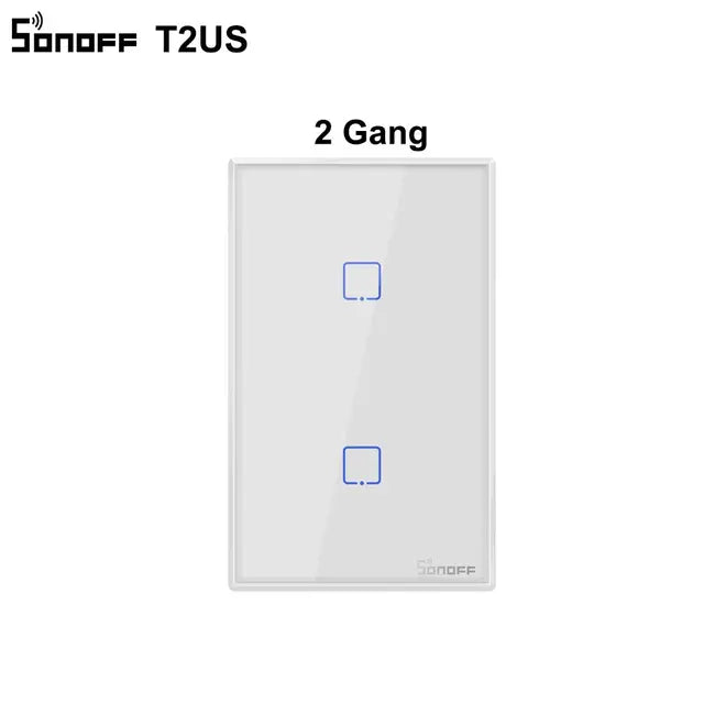SONOFF T2US TX Smart Wifi Touch Wall Light Switch With Border Smart Home 1/2/3 Gang 433 RF/Voice/APP Control Works With Alexa