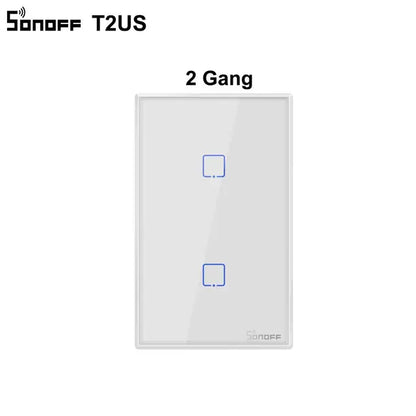 SONOFF T2US TX Smart Wifi Touch Wall Light Switch With Border Smart Home 1/2/3 Gang 433 RF/Voice/APP Control Works With Alexa