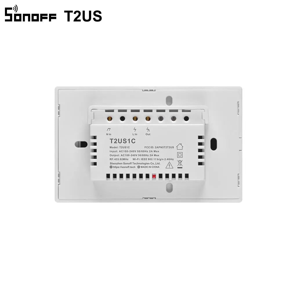 SONOFF T2US TX Smart Wifi Touch Wall Light Switch With Border Smart Home 1/2/3 Gang 433 RF/Voice/APP Control Works With Alexa