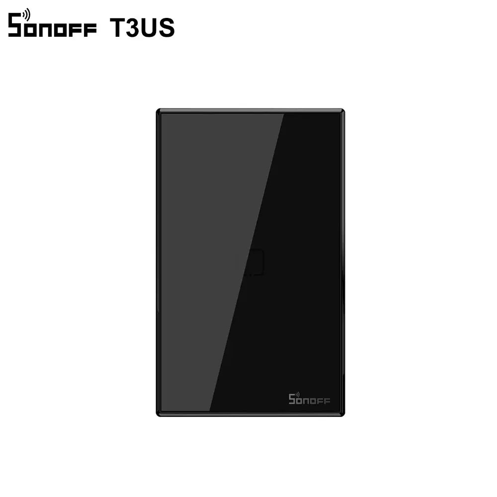 SONOFF T3 Smart Wifi Wall Light US Switch Black 120 Type With Border 1/2/3 Gang 433 RF/APP/Touch Control Works With Google Home