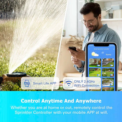 WIFI Connect Smart Watering Timer Garden Irrigation Controller Waterproof Water Valve Irrigation Timer Smart Watering System