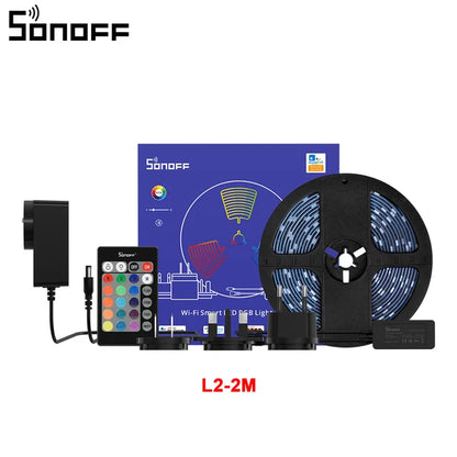 SONOFF L2 Smart LED Light Strip RGB Bluetooth-compatible eWelink APP Voice Conrtol Works with Alexa Waterproof Dance with Music