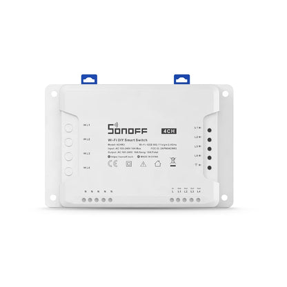 Sonoff 4CHR3 4 Gang Wifi Light Smart Switch, 4 Channels Electronic Switch IOS Android App Control, Works With Alexa Google Home