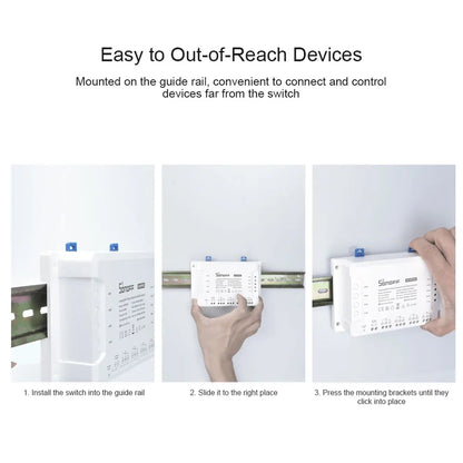 SONOFF 4CHPROR3 4 Gang Intelligent Wireless Switch RF Switch Module Breaker Wifi Smart Light Switch Works With RM433 Controller