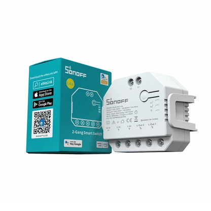 Sonoff Dual 2CH Wifi Switch Dual Lights Controlled Remote Wifi Switch Control Two Devices Smart Wireless Switch Works With Alexa