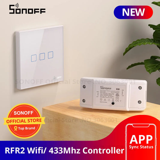 Hot Sale SONOFF RF R2 WiFi Switch,Smart On Off Light Switches Support APP/433 RF/Voice Remote Control Universal DIY Module