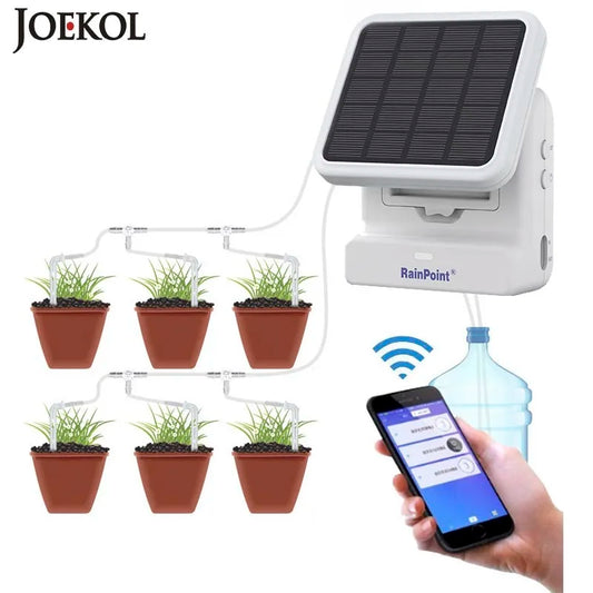 Wifi Smart Garden Drip Irrigation Device Pump Controller Timer System Solar Energy Automatic Watering Device