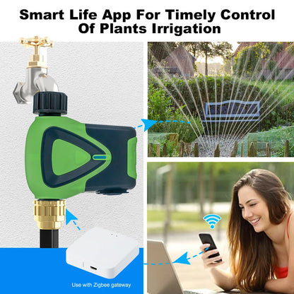 Tuya Zigbee Smart Automatic Water Timer Garden Irrigation Machine Intelligent Sprinkler Programmer Save Water Google Home Alexa