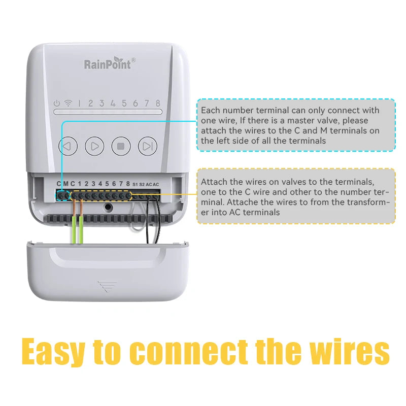 RAINPOINT 8 Zone WIFI Smart Garden Irrigation Controller Watering Timer ,Water Valve Irrigation Watering Controller