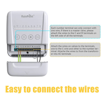 RAINPOINT 8 Zone WIFI Smart Garden Irrigation Controller Watering Timer ,Water Valve Irrigation Watering Controller