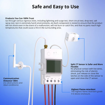 SONOFF POWCT POW Ring Smart Power Meter Energy Monitor 100A WiFi Smart Home Switch Support Contactor Control Alexa Google Home