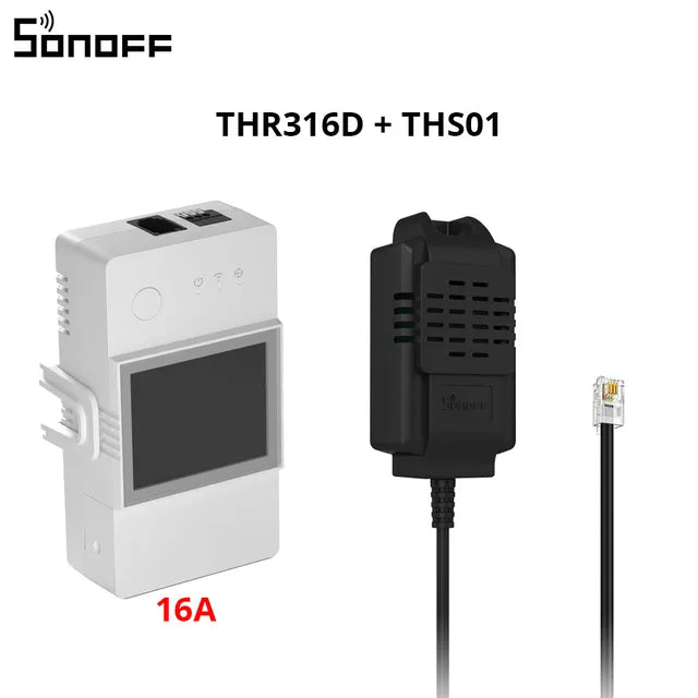 Sonoff THR316D Wi-Fi Smart Switch 16A Wireless Switch Smart Home Automation Modules With Temperature Sensor Humidity Monitor