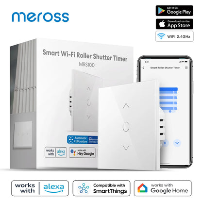 Meross WiFi Roller Shutter Switch Smart Curtain Blind Switch for Electric Motor Work with Alexa Google Assistant and SmartThings