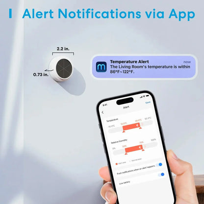 Meross New WiFi Smart Temperature Humidity Sensor Indoor Hygrometer Remote Monitor Thermometer Sensor Works with Homekit