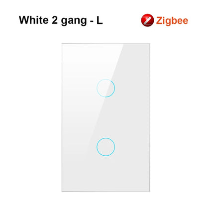 AVATTO Tuya Zigbee Wall Switch No Neutral Wire No Capacitor Required, Smart Light Switch 1/2/3 gang Works for Alexa /Google Home