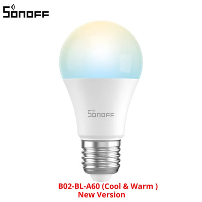 SONOFF B02-B-A60/ B05-BL-A60 WiFi Smart LED Bulb E27 Dimmable RGB Lamp Bulbs 9W 220V-240V Smart Home eWeLink APP Control