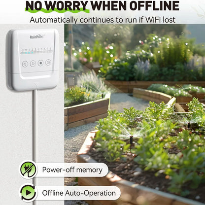 RAINPOINT 8 Zone WIFI Smart Garden Irrigation Controller Watering Timer ,Water Valve Irrigation Watering Controller