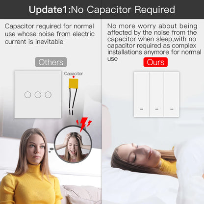 Tuya Zigbee Smart Push Switch Lights Controller With/Without Neutral Wire No Capacitance Required Works With Alexa Google Home