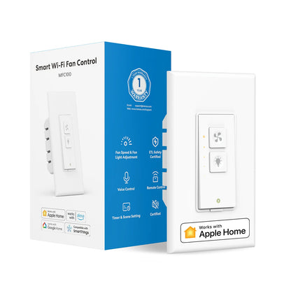 Meross HomeKit WiFi Smart Ceiling Fan Switch Light Switch Dimmer Light Switch Voice Control Need Neutral Wire Support Alexa