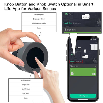 Tuya Smart Zigbee 3.0 Scene Knob Switch Wireless Remote Dimmer Controller Automation Scenario Button Works with Smart Life APP